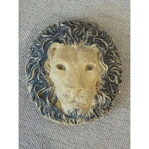 Vintage Lion Head Belt Buckle Charmant Belts Beverly Hills Safari Western Blue